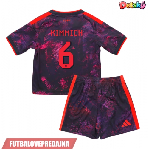 Lacne Dětský Futbalové dres Bayern Munich Joshua Kimmich #6 2026-27 Krátky Rukáv - Tretina (+ trenírky)